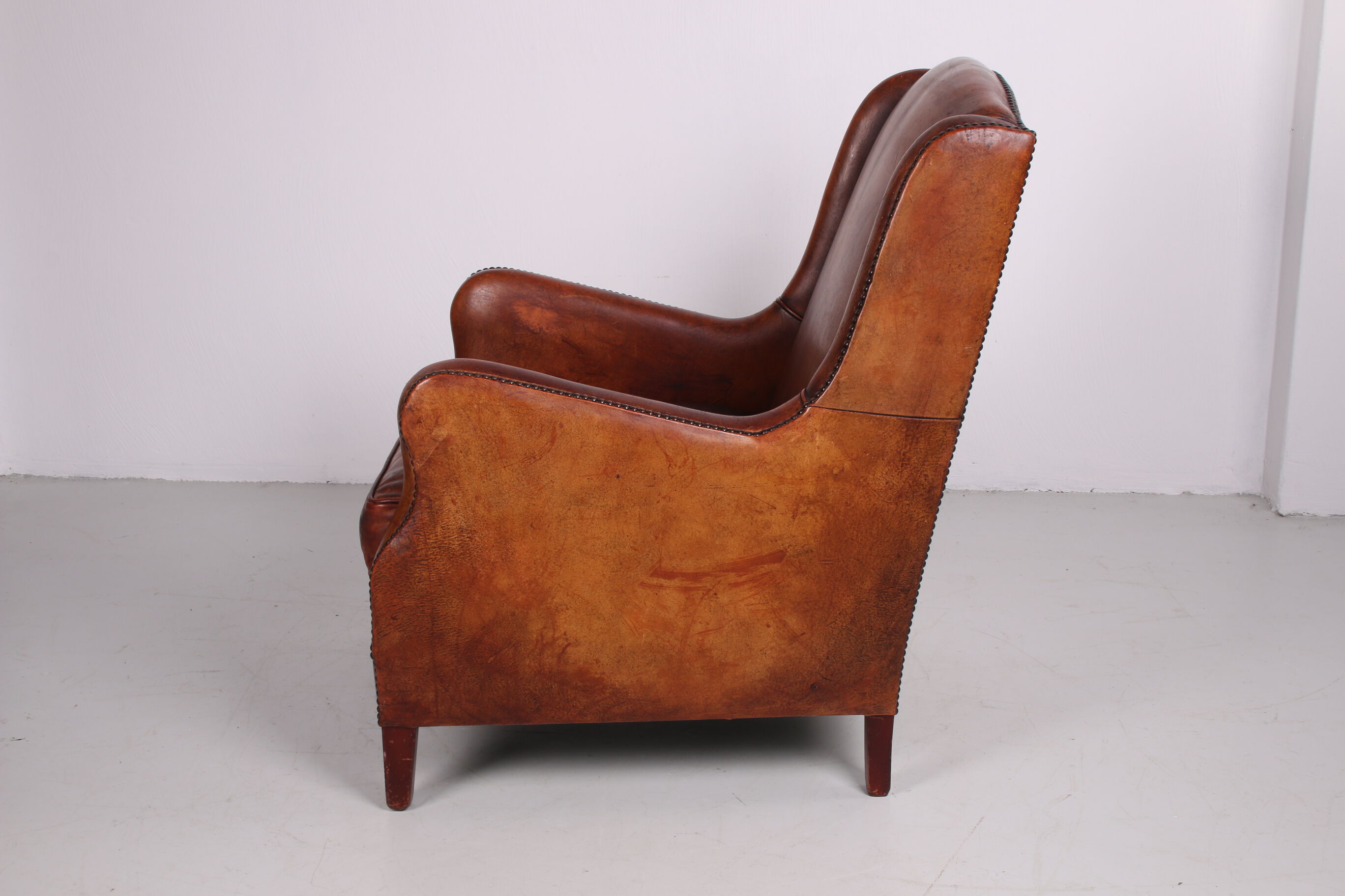 Sheep leather Club armchair, 1970s