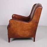 Sheep leather Club armchair, 1970s