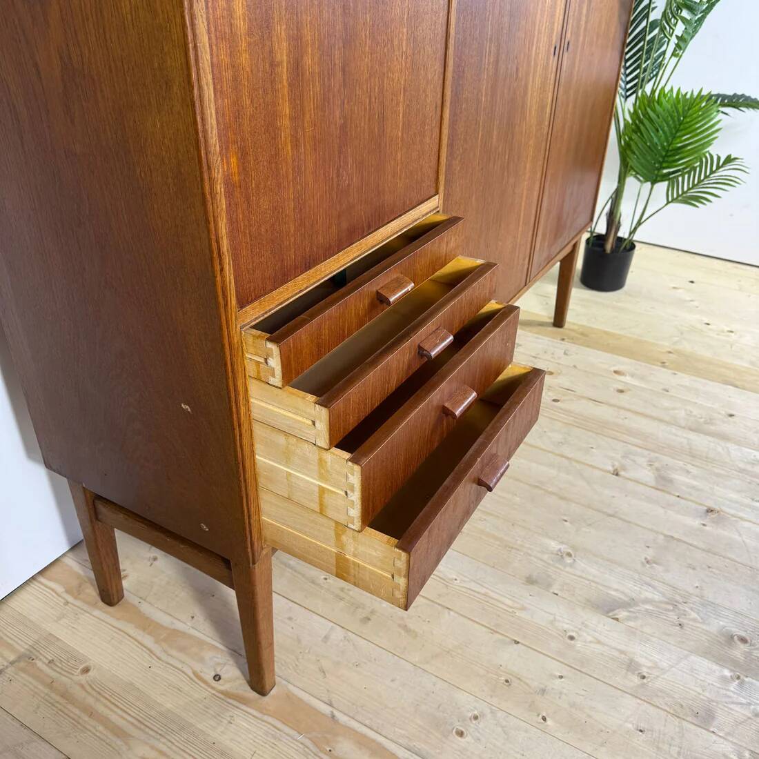 High mid-century modern teak sideboard – 1960s Scandinavian design
