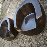 Pair of Moon armchairs in fibreglass