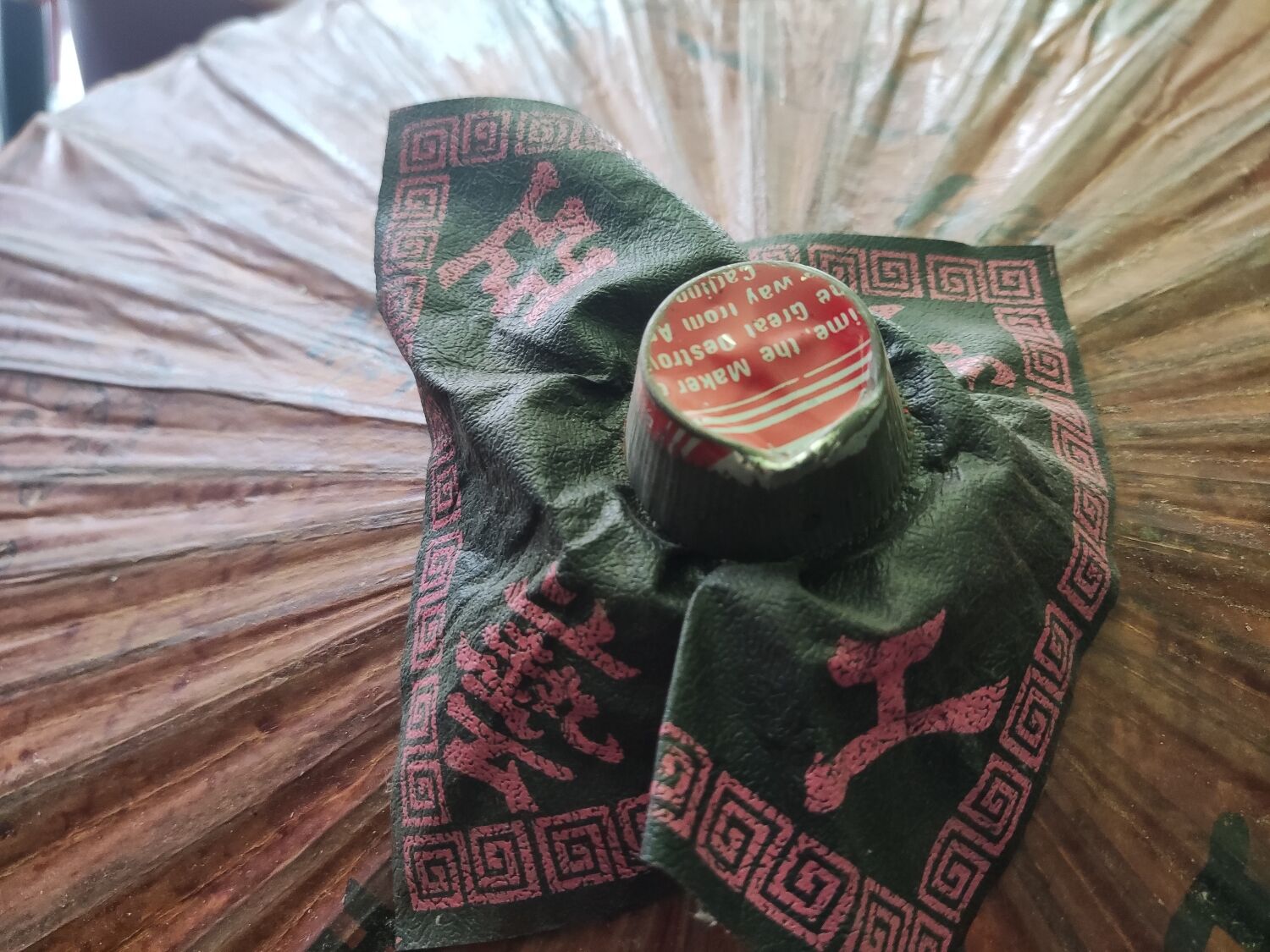 Asian paper and rattan umbrella