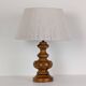 Turned wood lamp