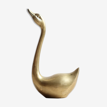Two-tone golden brass swan