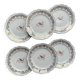 6 Small vintage plates in gold white porcelain Bavaria bird motif