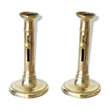 Set de 2 bougeoirs en laiton réglables