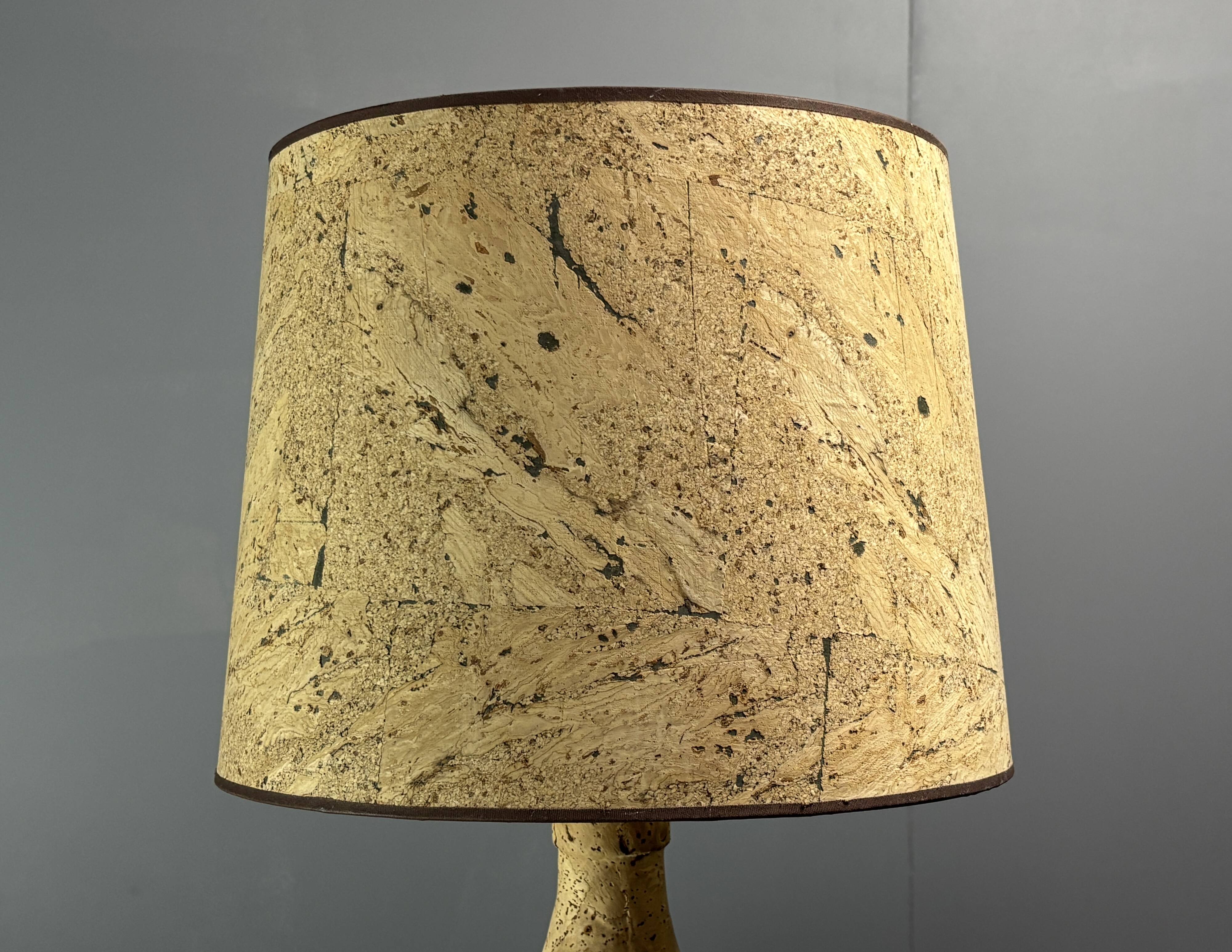 Lampe de table en liège des années 1960-1970, France