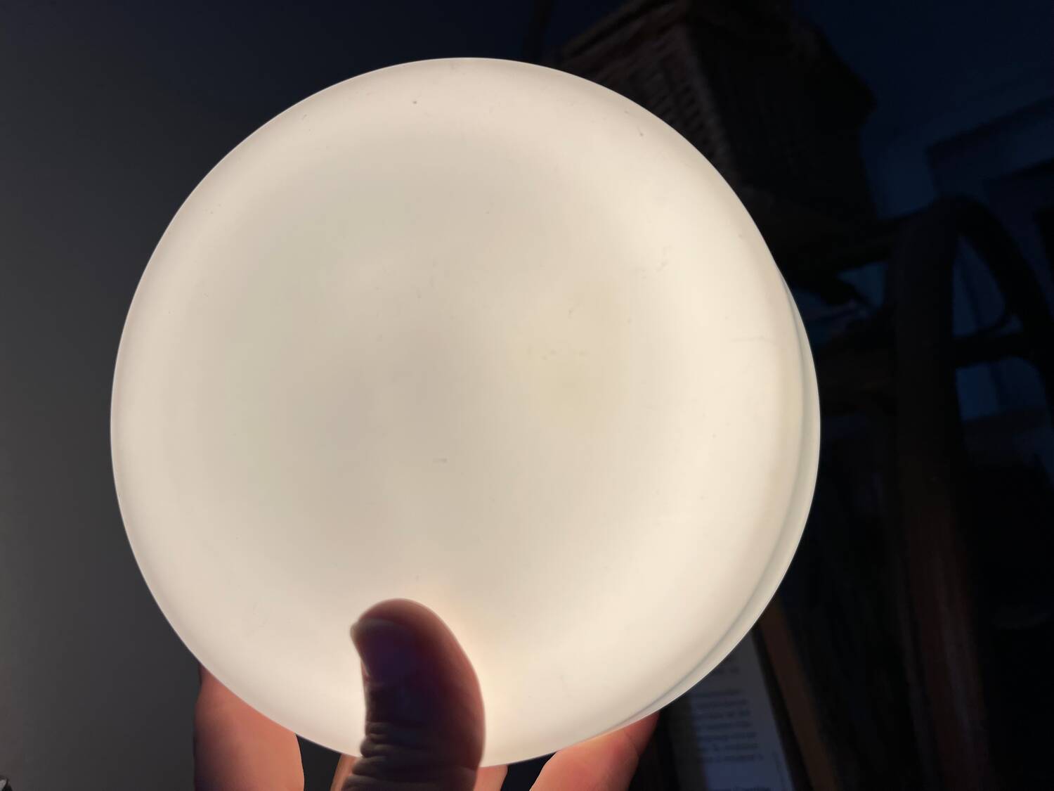 Small minimalist round white opaline wall light RZB Bamberg