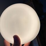 Small minimalist round white opaline wall light RZB Bamberg