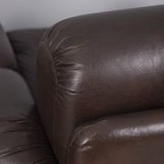 Pair of vintage 1970s brown leather armchairs designed by Ceriotti