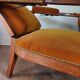 Voltaire armchair with amber velvet rack and pinion