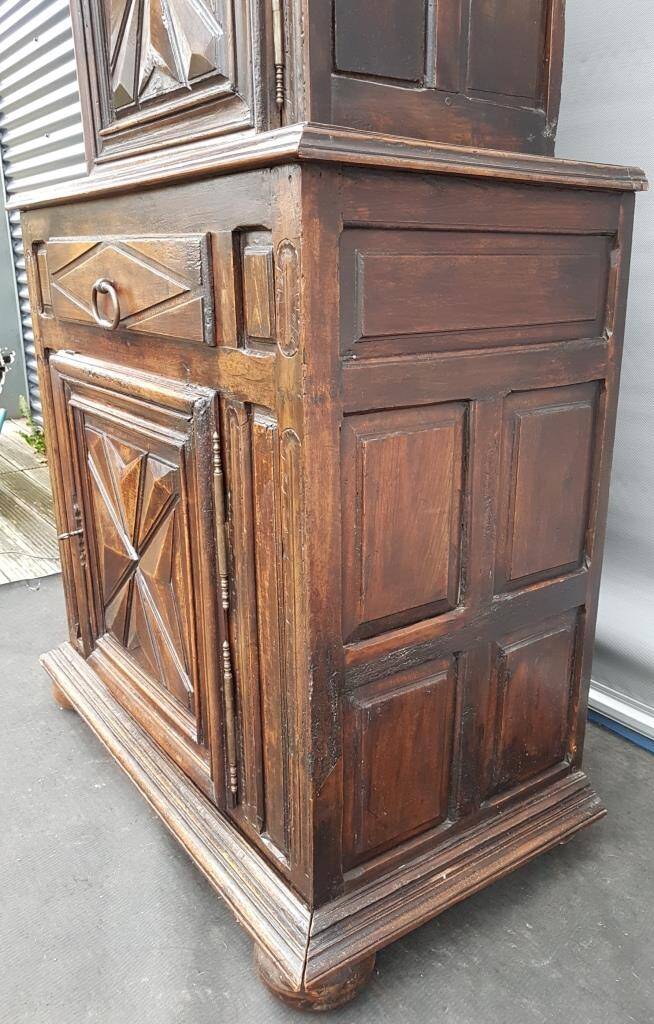 Louis XIII style two-piece recessed high wardrobe