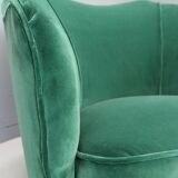 Pair of velvet armchairs Gio Ponti style
