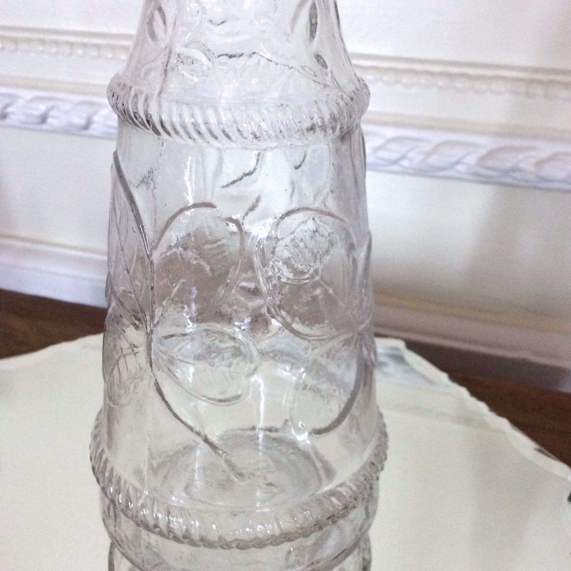 Carafe verre trèfle "porte bonheur"