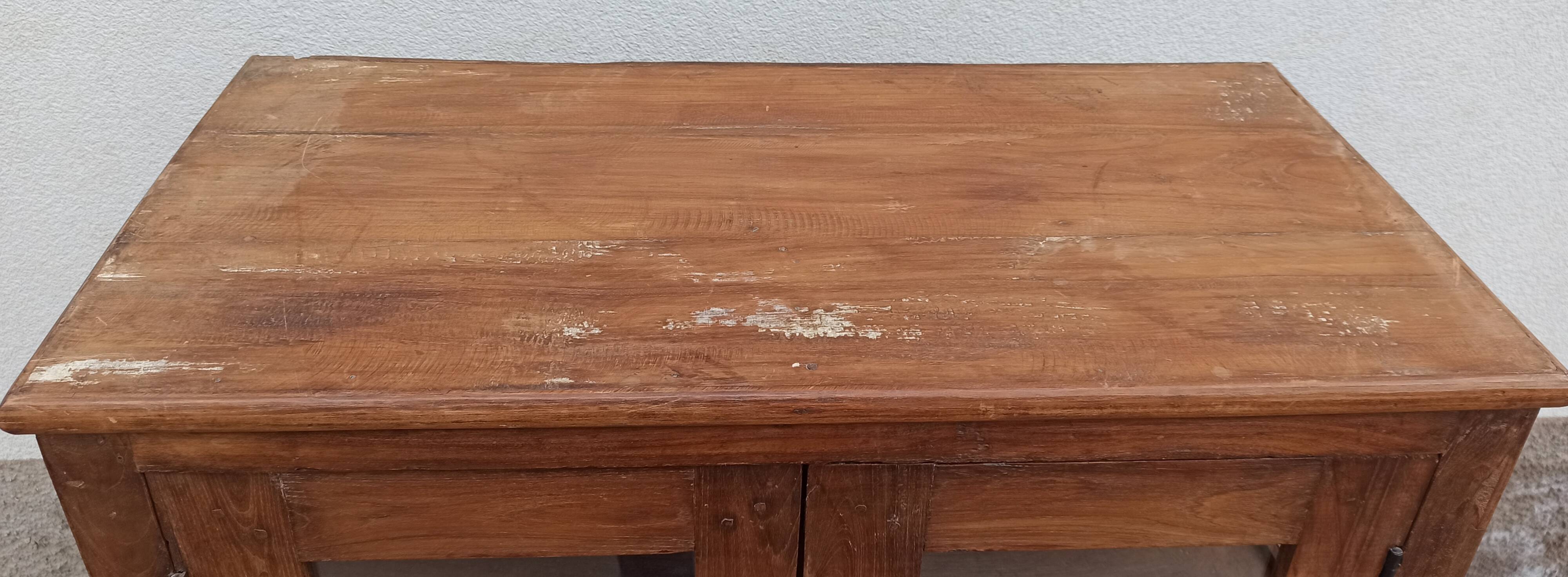 Old wooden display cabinet with three glazed sides