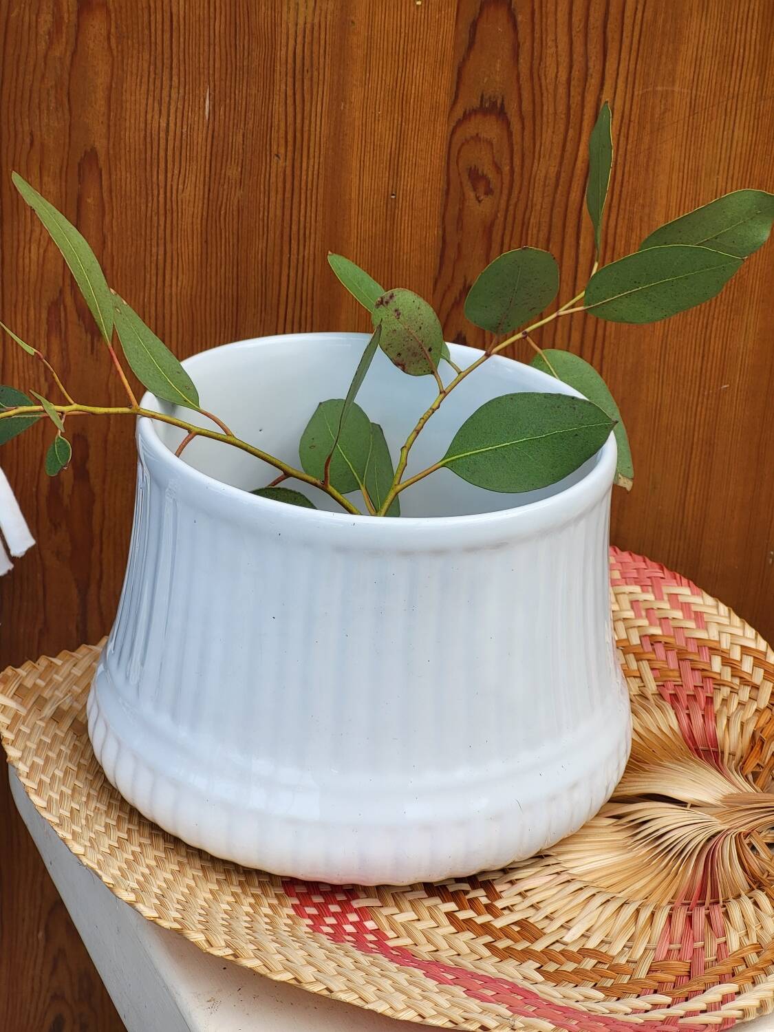 White plant pot