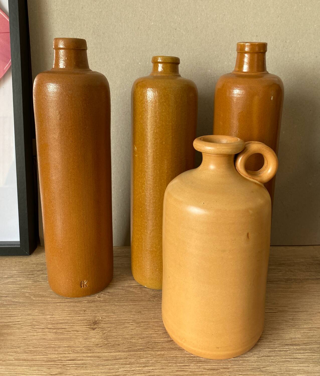 Set of 4 stoneware bottles