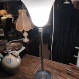 Mazda 1930 lamp in chromed metal and opaque glass