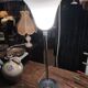 Mazda 1930 lamp in chromed metal and opaque glass