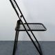 Vintage black metal folding chair 1970s