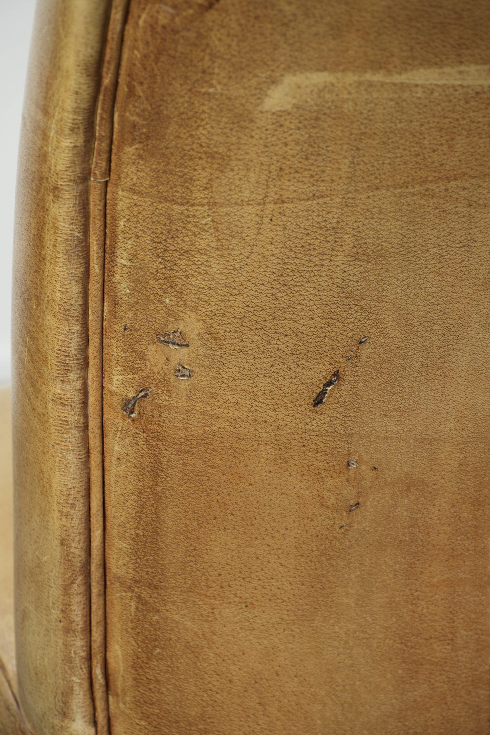 Set of six cowhide dining chairs with a comfortable seat and high back