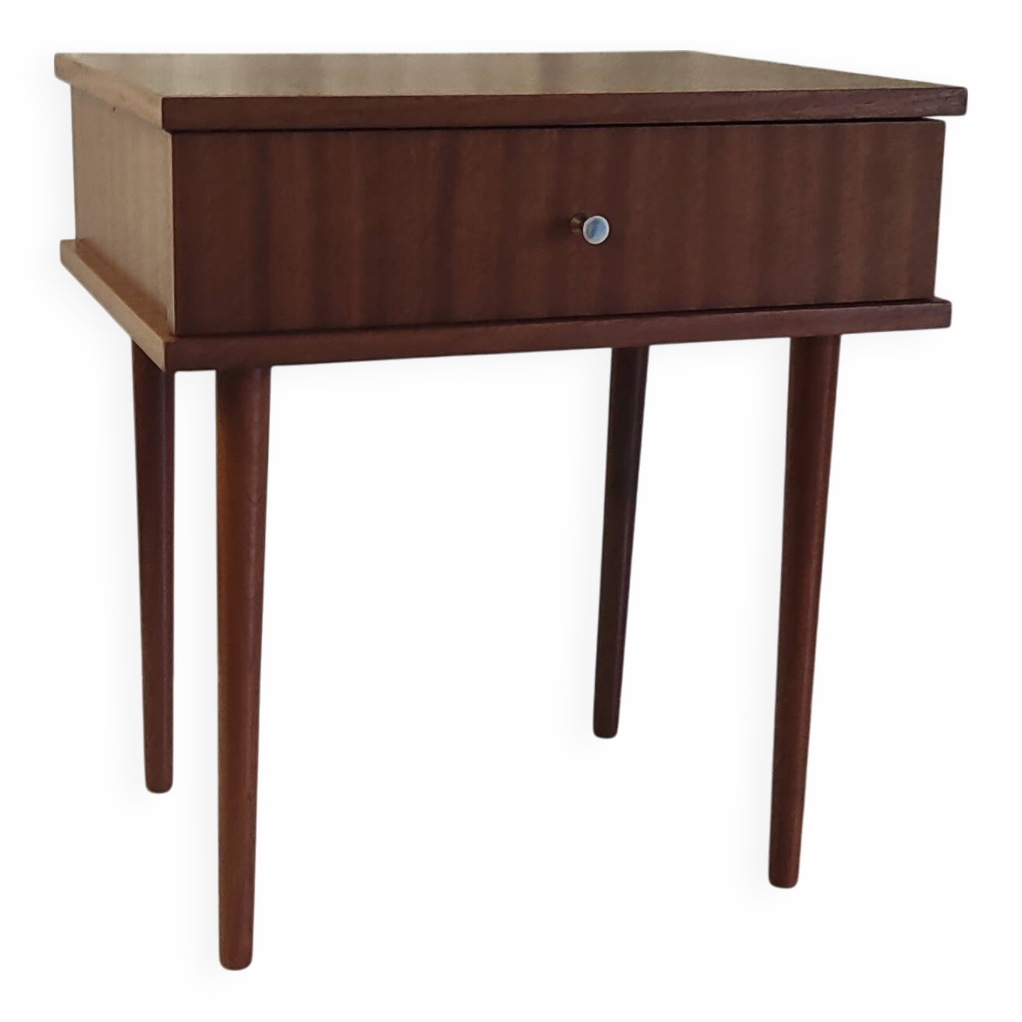 Modernist teak bedside table - mid 20th century