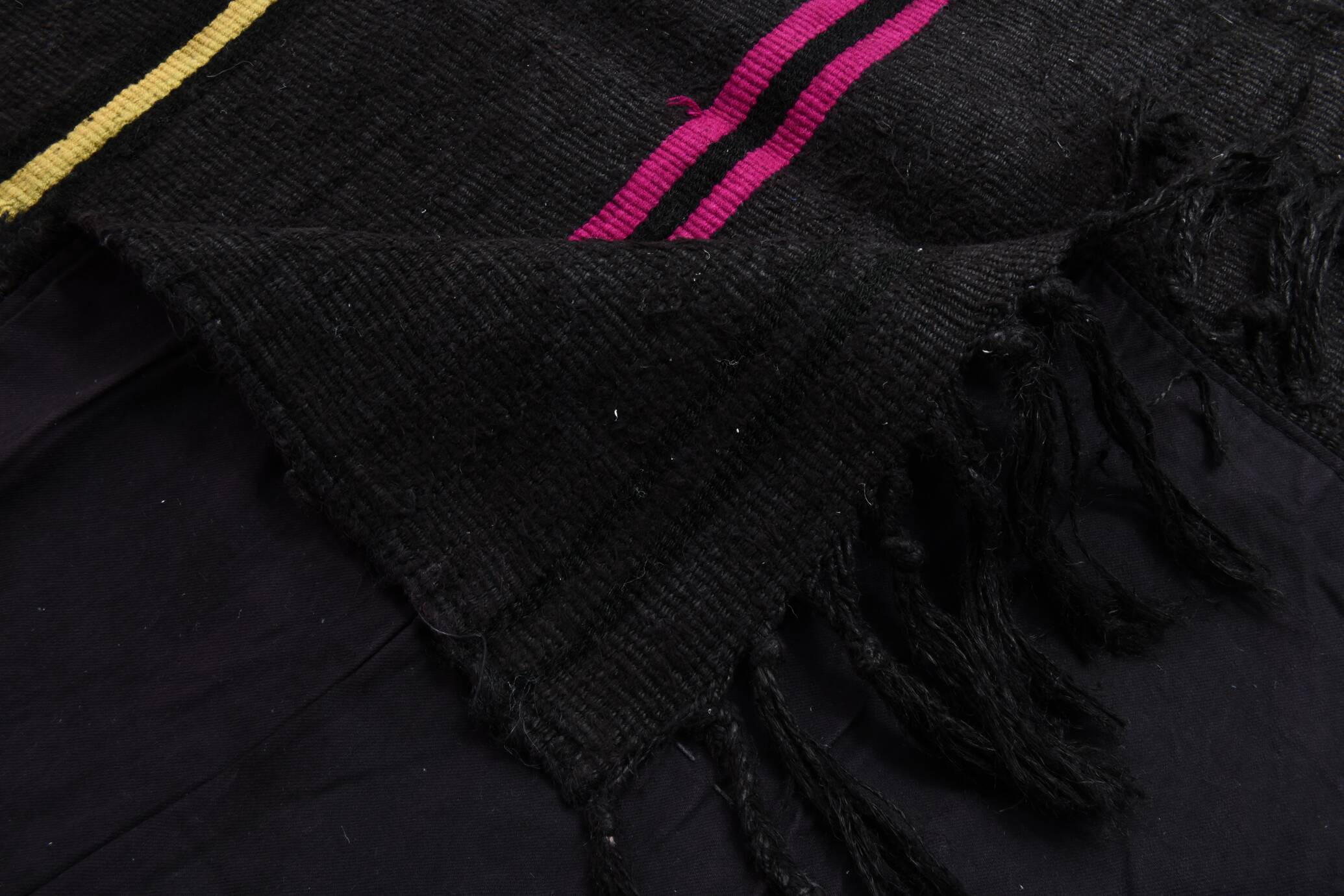 5x7 Grey & Black Striped Vintage Kilim Rug, 155x229Cm