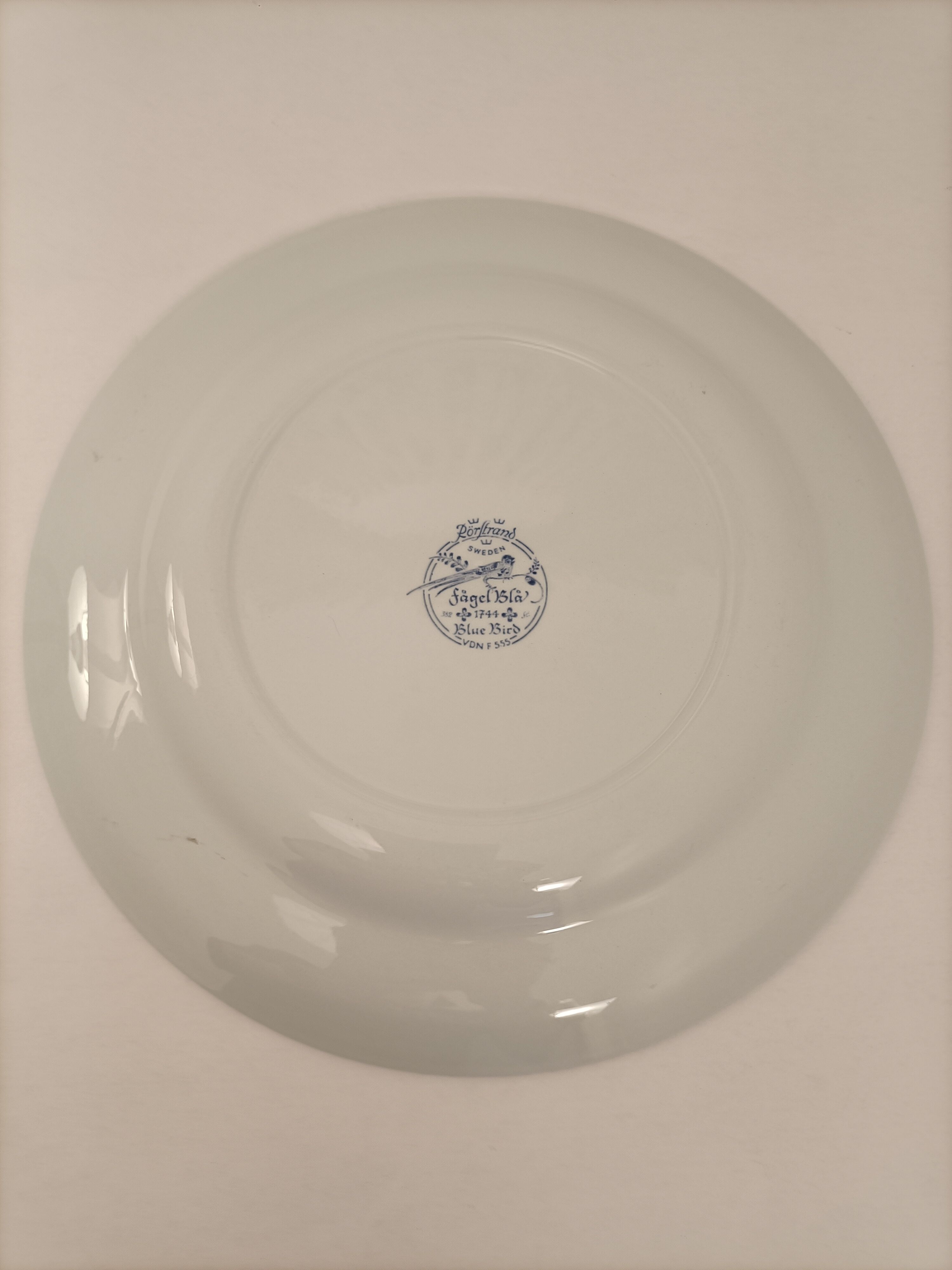 Dish blue bird fagel bla rorstrand pottery sweden christmas