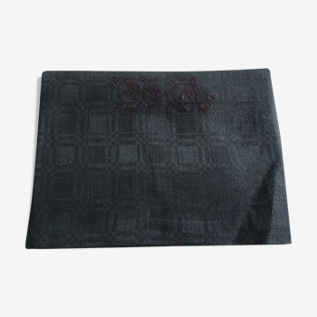 Small black grey linen tablecloth 74x103