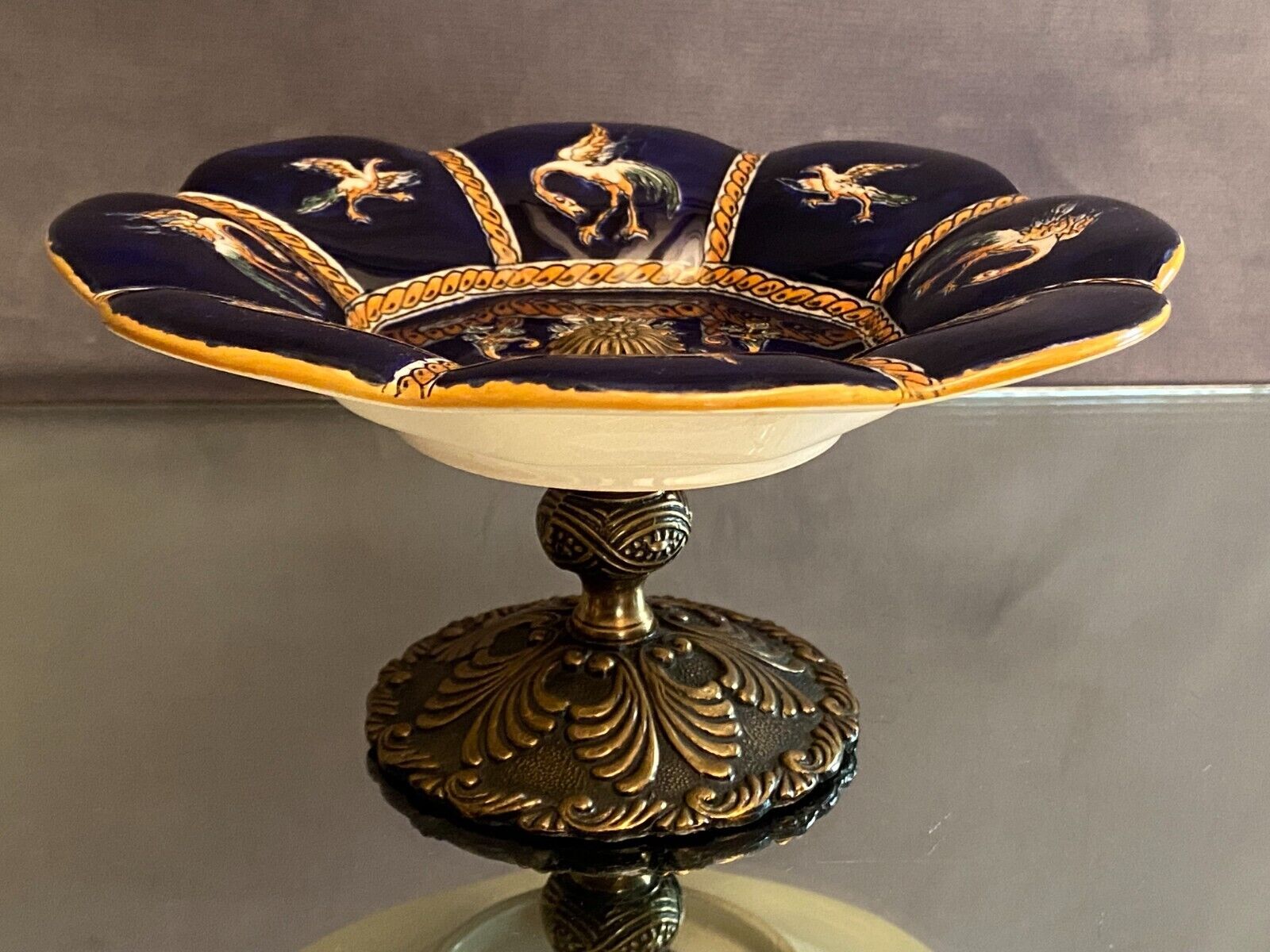 Plat à gâteaux Tulipes noires - Gien | Maison Simon