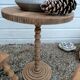 Peestal table and 2 tripod stools