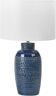 lampe de table en céramique bleu marine avec abat-jour