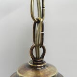 Art Deco hanging lamp with marbled salmon-coloured shade