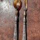 open to Salad Old in Horn and Silver-Plated Metal lined Swan Decor