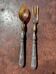 open to Salad Old in Horn and Silver-Plated Metal lined Swan Decor