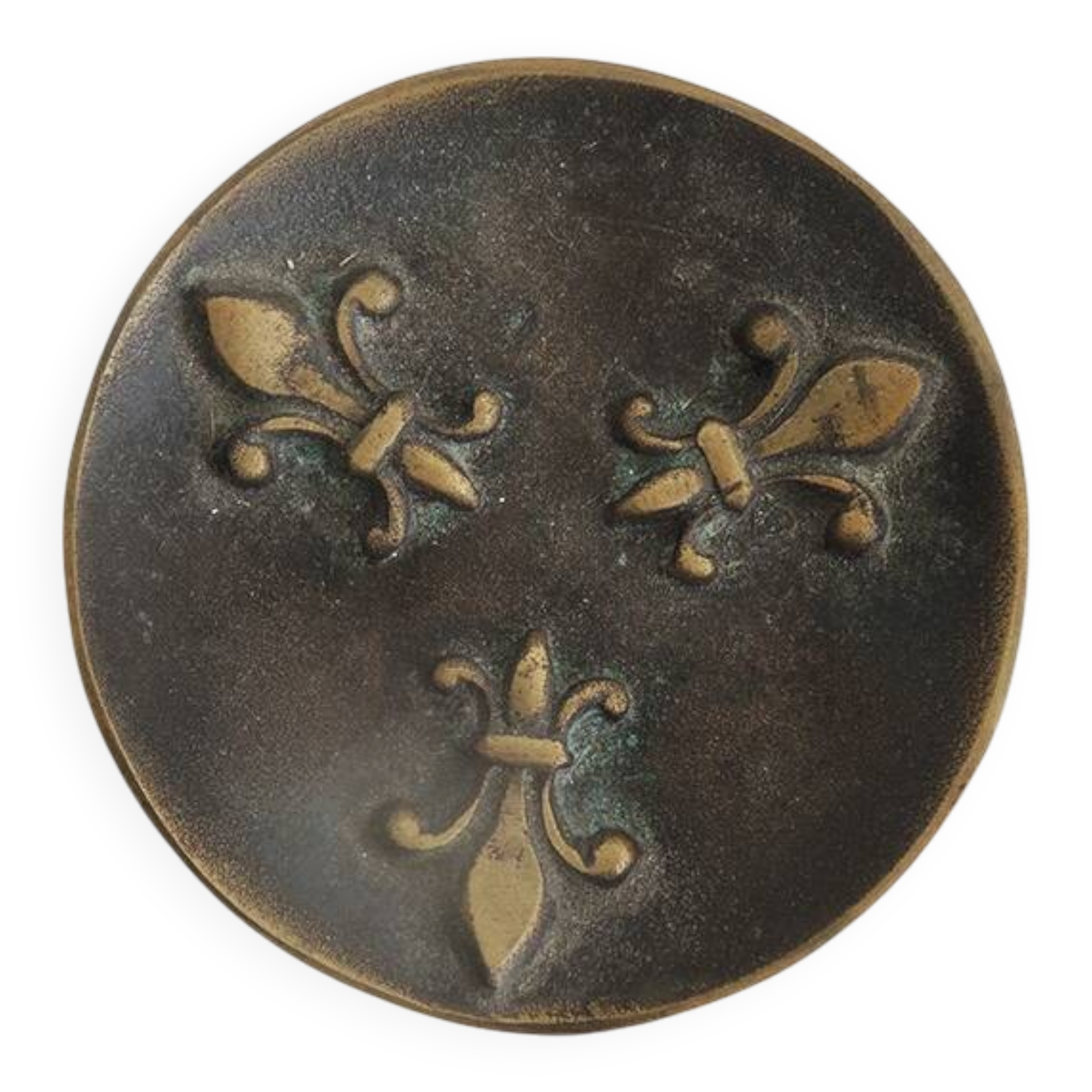 Ancien cendrier fleur de lys en bronze
