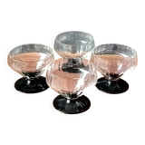 4 antique glass cups