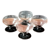 4 coupelles anciennes en verre