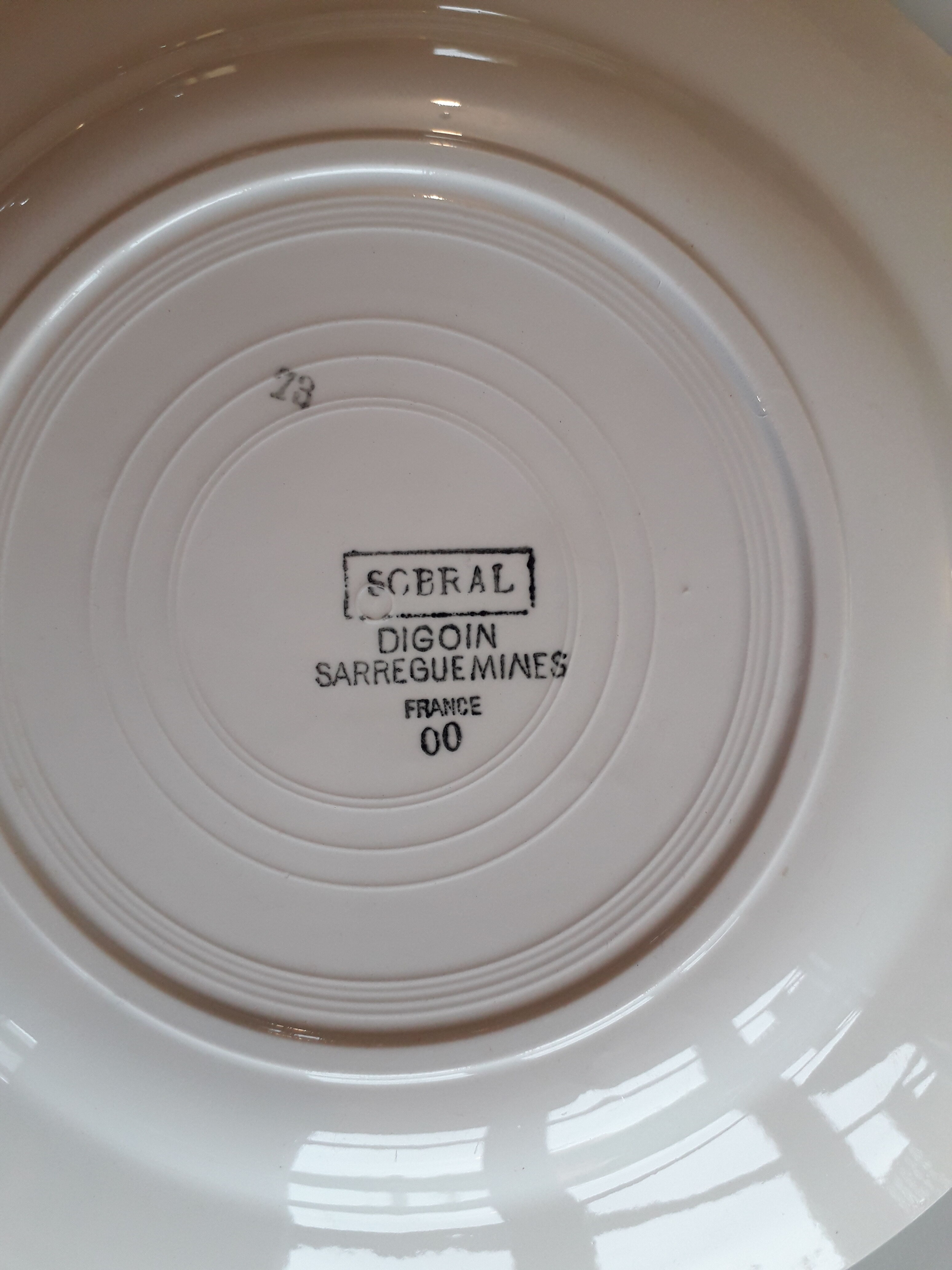 Set of 5 plates digoin, sarreguemine, model sobral