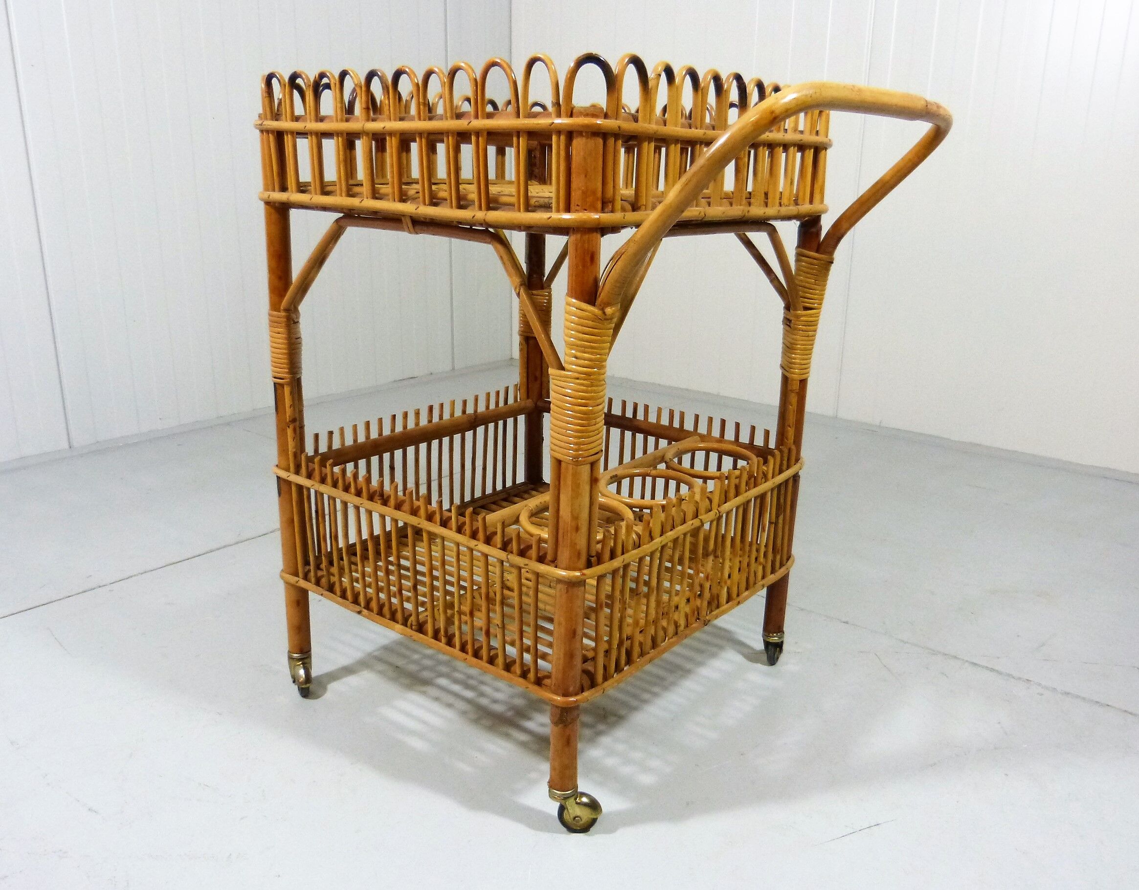 Rattan serving table 1950/60