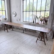 XXL trestle farm table 4m and its benches
