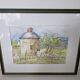 Aquarelle pigeonnier de Camboulan Aveyron signé Annick Mesnil