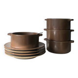 Stoneware plates and bowls set