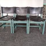 6X Vintage Dining Table Chairs
