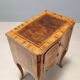 Antique baroque bedside table in walnut, olive wood, Italy, 18th century.