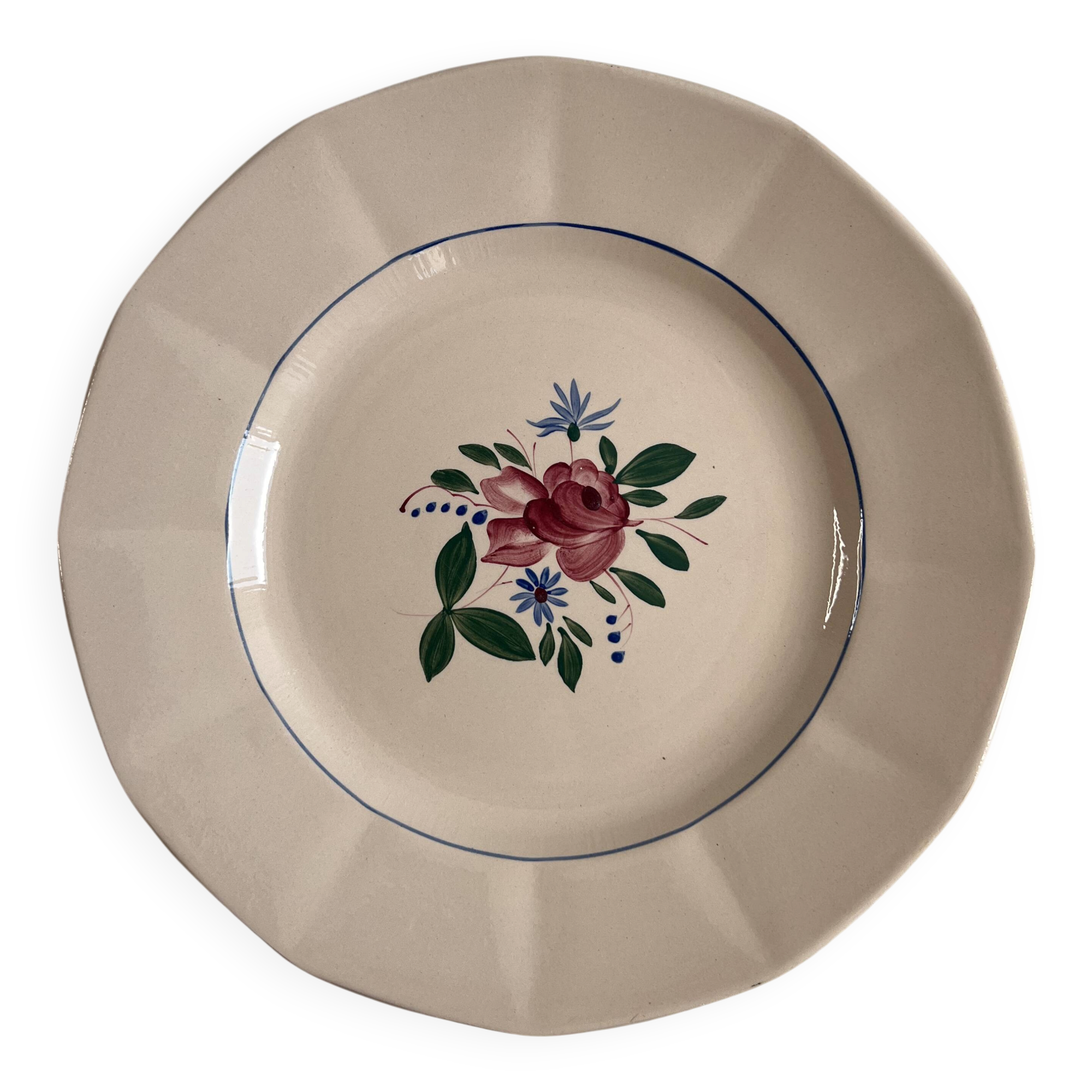 Sarreguemines hand-painted presentation plate