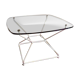 Glass coffee table with steel base