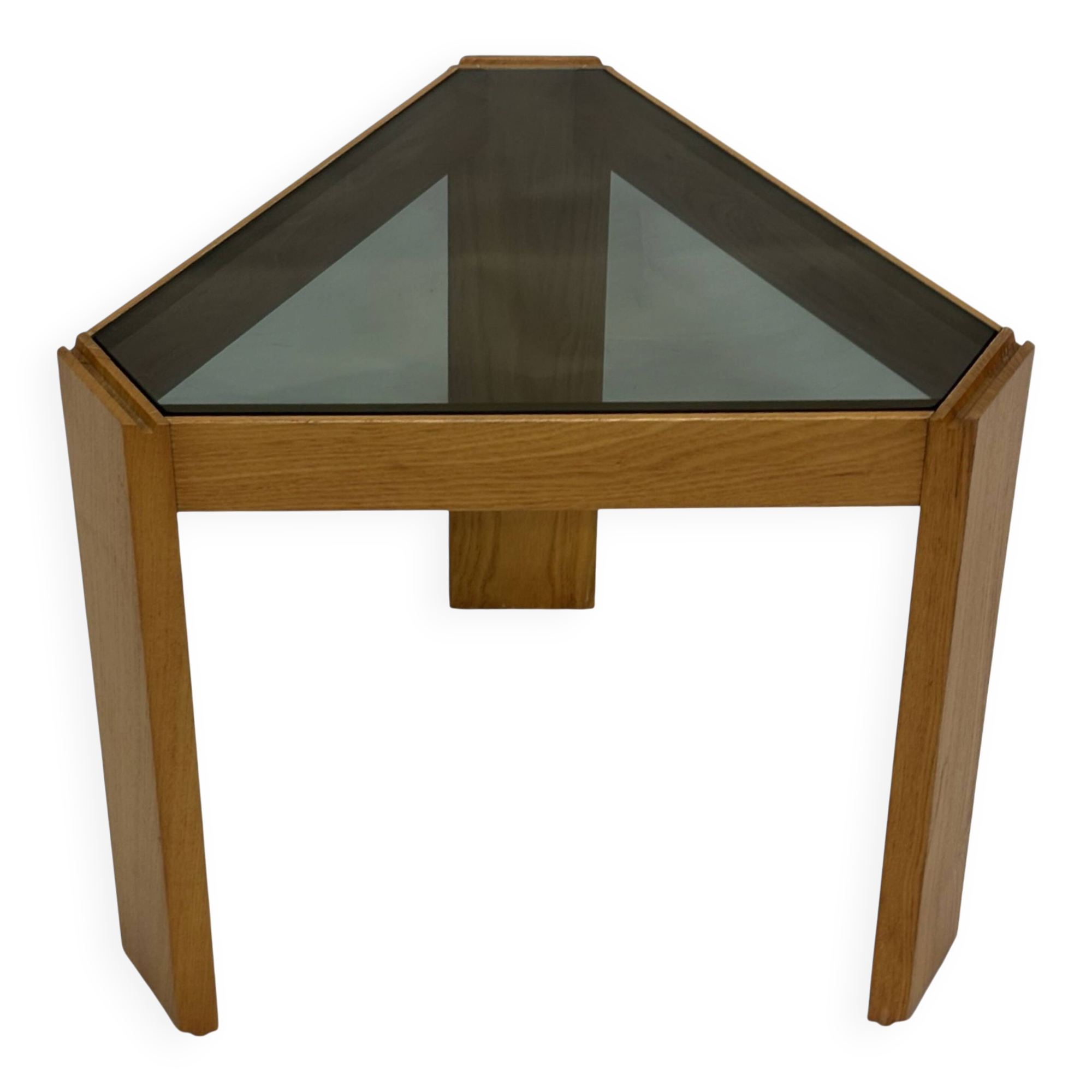 Vintage side table by Porada Arredi, 1970s wood and glass