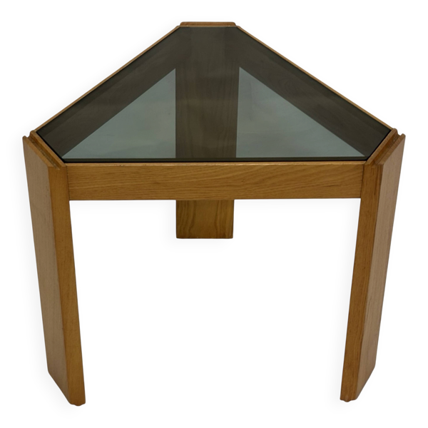 Table d'appoint vintage par Porada Arredi, années 1970 en bois et verre