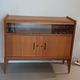 Vintage glass front sideboard from the 1950s - 1960s
