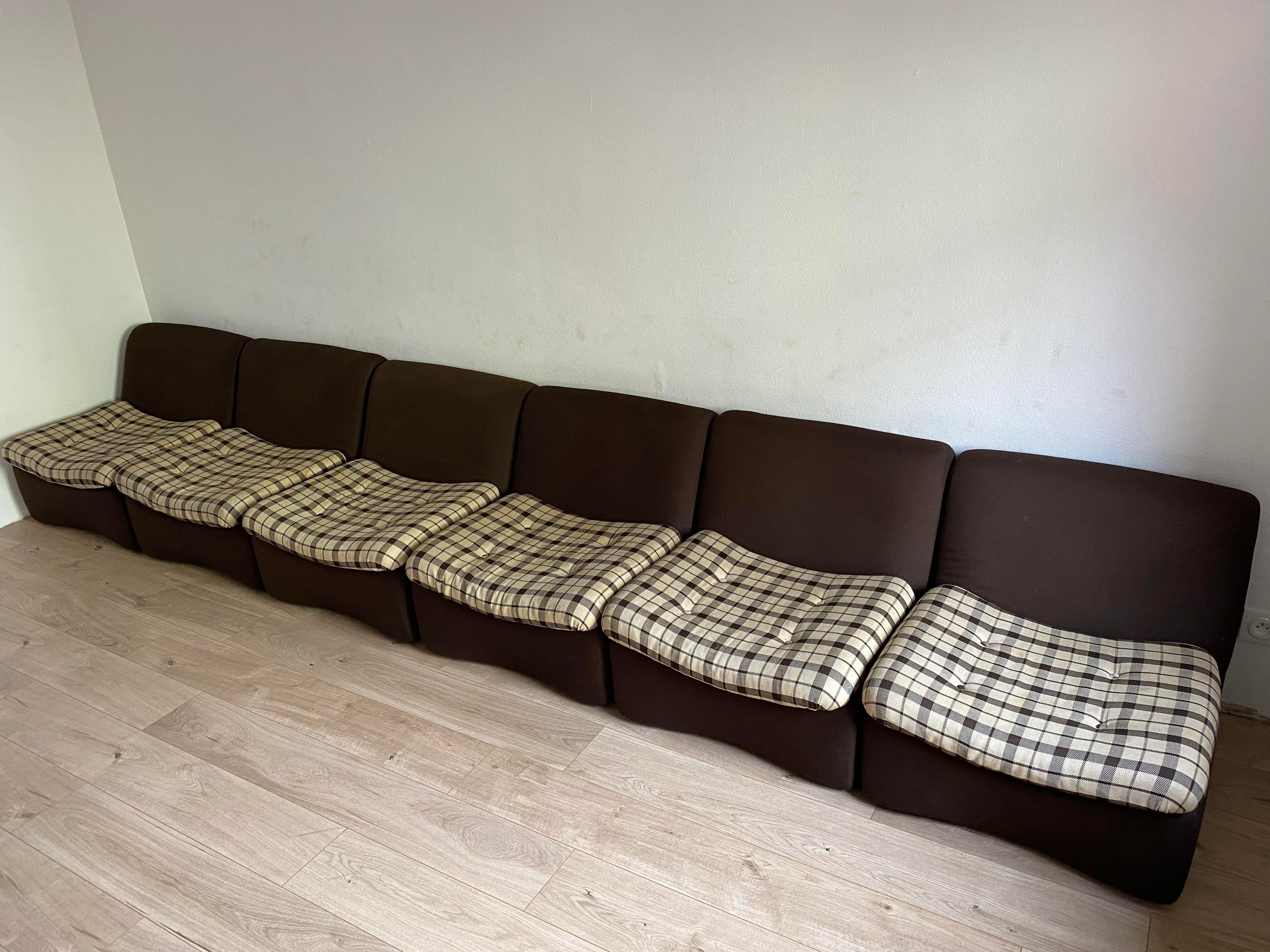 6 armchairs fabric in rigid polystyrene year 50/60